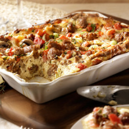 Sicilian Strata (Baked Egg) with Hot Italian Sausage