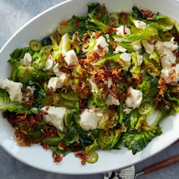Silken Tofu With Crunchy Lettuce and Fried Shallots