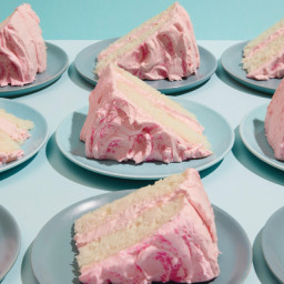 Silver Cake with Pink Frosting
