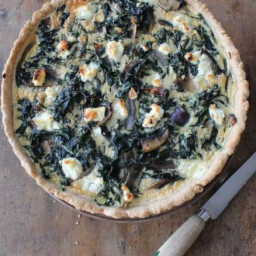 Silverbeet quiche with oat and Parmesan crust