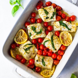 Simple Baked Cod with Tomatoes & Basil