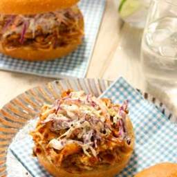 Simple BBQ Chicken and Slaw Sandwiches