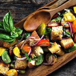Simple Cherry Tomato Salad with Garlic Croutons