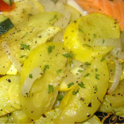 Simple Sauteed Summer Squash with Fennel, Leeks and Herbs