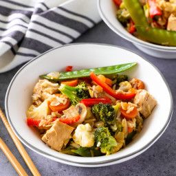 Simple Vegan Tofu and Vegetable Stir-Fry With Ginger