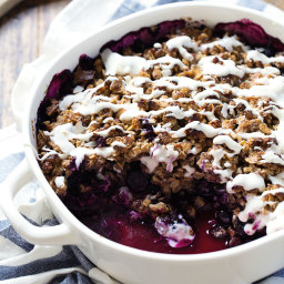Simple Oat and Pecan Blueberry Crisp