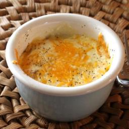 Simple Shirred Eggs with Cheddar Cheese