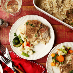Simply Oven Baked Pork Chops and Rice