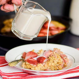 Skillet Baked Strawberry Oatmeal
