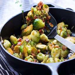 Skillet Brussels Sprouts with Bacon and Sherry: A Great Party Side Dish