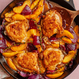 Skillet Chicken Thighs and Peaches