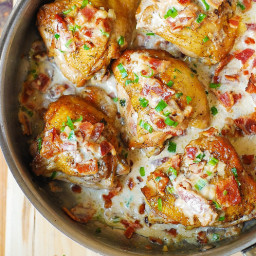 Skillet Chicken with Bacon Cream Sauce
