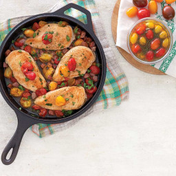 Skillet Chicken with Pickled Tomatoes