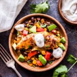 Skillet Enchilada Chicken with Black Beans and Corn
