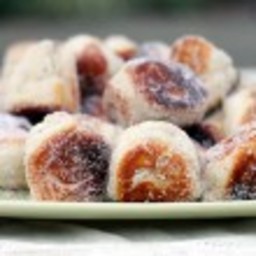 Skillet Fried Cardamom Donut Holes with Raspberry Jam