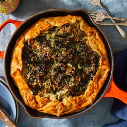 Skillet Galette With Creamed Greens and Parmesan