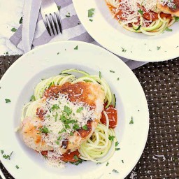 Skillet Keto Chicken Parmesan with Zucchini Noodles