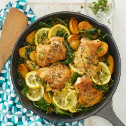 Skillet Lemon Chicken & Potatoes with Kale Recipe