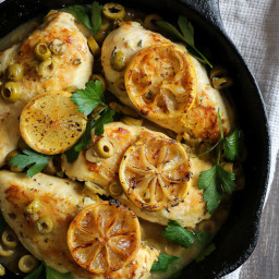 Skillet Lemon Chicken with Olives and Herbs