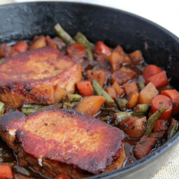 Skillet Pork Chops with Vegetables