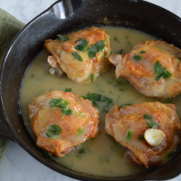Skillet Roasted Chicken Thighs with Lemon Garlic Sauce (AIP)