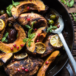 Skillet Roasted Moroccan Chicken and Olive Tagine