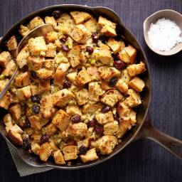 Skillet Stuffing with Apples, Shallots, and Cranberries