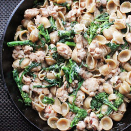 Skillet Orecchiette with Sausage and Broccoli Rabe