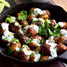 Skillet Potatoes With Cajun Blackening Spices and Buttermilk-Herb Sauce