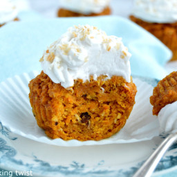 Skinny Carrot Muffins topped with Coconut Cream