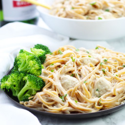 Skinny Chicken Alfredo with Noodles