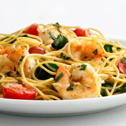 Skinny Garlic Shrimp Pasta