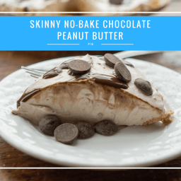 Skinny No-Bake Chocolate Peanut Butter Pie for Pi Day