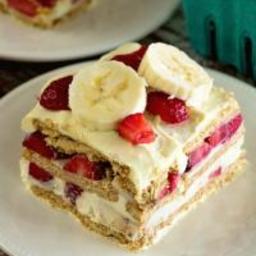 Skinny Strawberry Banana Ice Box Cake Recipe