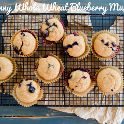 Skinny Whole Wheat Blueberry Muffins {Vegan, Dairy-Free, Refined- Sugar Fre