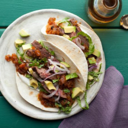 Skirt Steak Tacos with Roasted Tomato Salsa