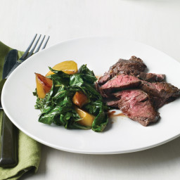Skirt Steak with Beets and Greens