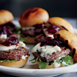Sliders with Red Onion Marmalade and Blue Cheese