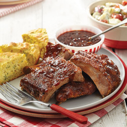 Slow-Cooked Baby Back Ribs with root beer-chipotle barbecue sauce