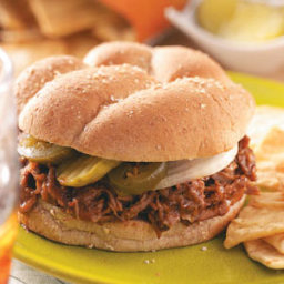 Slow-Cooked Barbecued Beef Sandwiches Recipe
