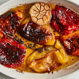 Slow-Cooked Bell Peppers with Bay Leaves and Oregano