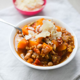 Slow Cooked Butternut Squash, Chickpea and Red Lentil Stew