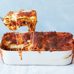 Slow-cooked chunky beef lasagne