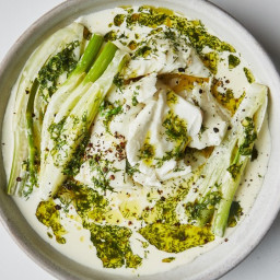 Slow-Cooked Halibut with Garlic Cream and Fennel