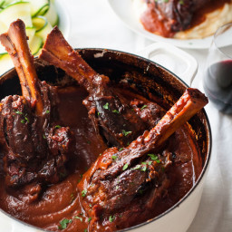 Slow Cooked Lamb Shanks in Red Wine