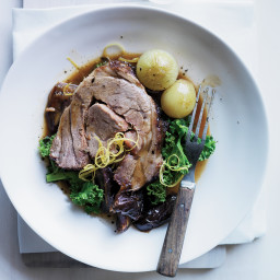 Slow-Cooked Lamb With Cipolini Dates, Kale and Almonds