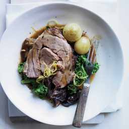 Slow-Cooked Lamb With Cipolini, Dates, Kale and Almonds Recipe