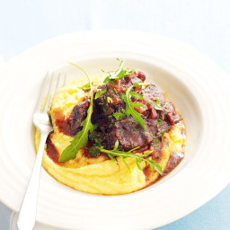 Slow-cooked short ribs with soft polenta