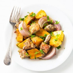 Slow Cooked Spicy Pork with Sweet Potato and Squash