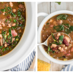 Slow Cooker 15 Bean Soup with Ham and Collard Greens